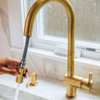 Brass Pull-Down Kitchen Faucet