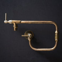 Unlacquered Brass Handcrafted Pot Filler Kitchen Faucet