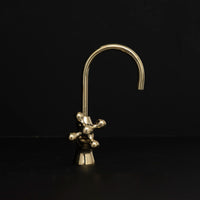 Unlacquered brass water filter faucet