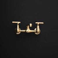 Artisan Aged Natural Brass Wall Mount Short Spout Utily Bridge Faicet
