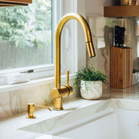 Brass Pull-Down Kitchen Faucet