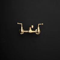 Artisan Aged Natural Brass Wall Mount Short Spout Utily Bridge Faicet