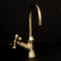 Unlacquered brass water filter faucet