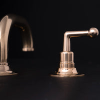 Unlacquered Brass Deck Mounted Sink Faucet, Widespread 3 Holes Bath Faucet Widespread Bathroom faucet