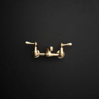 Artisan Aged Natural Brass Wall Mount Short Spout Utily Bridge Faicet
