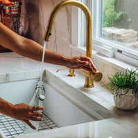 Brass Pull-Down Kitchen Faucet