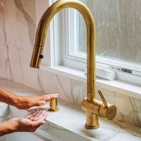 Brass Pull-Down Kitchen Faucet