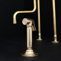 Handcrafted Brass Kitchen Faucet with two legs - downward spout The S Spout Kitchen Faucet