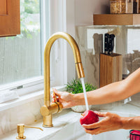 Brass Pull-Down Kitchen Faucet