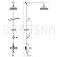 Brassna All-in-One Thermostatic Shower with Tub Filler