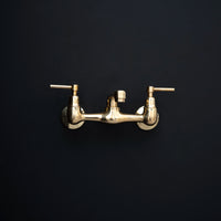 Artisan Aged Natural Brass Wall Mount Short Spout Utily Bridge Faicet