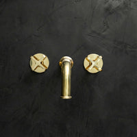 Handcrafted Unlacquered Brass Wall Mounted Faucet, Brass Faucet For Kitchen And Bathroom Wall Mounted Nino Faucet