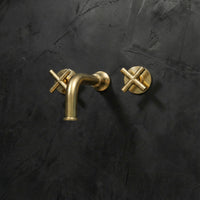 Handcrafted Solid Brass Wall Mounted Nino Faucet Bathroom Faucet - Detail View | Brassna