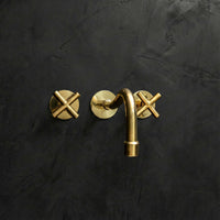 Cobra Wall Mounted Brass Faucet, Unlacquered Brass Faucet For Kitchen And Bathroom Cobra Wall Mounted Faucet