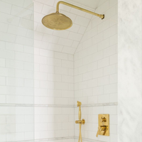 Antique Brass Concealed Shower Head With Arm And Hand Shower RegalLine Shower Set