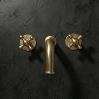 Handcrafted Solid Brass Wall Mounted Nino Faucet Bathroom Faucet - Detail View | Brassna