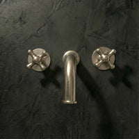 Handcrafted Solid Brass Wall Mounted Nino Faucet Bathroom Faucet - Detail View | Brassna
