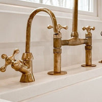 Unlacquered brass water filter faucet