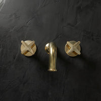 Handcrafted Solid Brass Wall Mounted Nino Faucet Bathroom Faucet - Detail View | Brassna