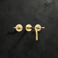 Handcrafted Antique Brass Wall Mounted Faucet, Artisan Brass Faucet For Kitchen And Bathroom Handcrafted Wall Mounted Faucet