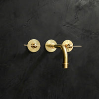 Handcrafted Antique Brass Wall Mounted Faucet, Artisan Brass Faucet For Kitchen And Bathroom Handcrafted Wall Mounted Faucet