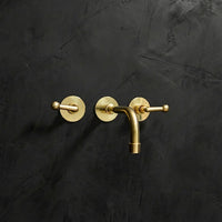 Handcrafted Antique Brass Wall Mounted Faucet, Artisan Brass Faucet For Kitchen And Bathroom Handcrafted Wall Mounted Faucet