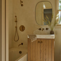 Antique Brass Concealed Shower Head With Arm And Hand Shower Twireza Thermostatic Shower SP