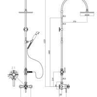 Traditional Dual Control Exposed Thermostatic Shower Set