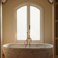 Unlacquered Brass Floor Mounted Bathtub with Handshower, Natural Brass Freestanding Tub Filler with Handheld FR Brass Freestanding Bathtub