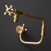 Unlacquered Brass Handcrafted Pot Filler Kitchen Faucet, Handmade Solid Brass Kitchen Faucet Over Stove Unlacquered Brass Handcrafted Pot Filler Kitchen Faucet