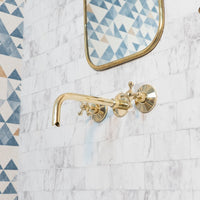 Antique Brass Wall Mounted Faucet With Snake Mouth, Artisan Brass Faucet For Kitchen And Bathroom Snake Wall Mounted Faucet