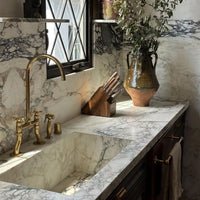 customizable Bridge Kitchen Faucet with Simple Cross Handles Lone Kitchen Faucet