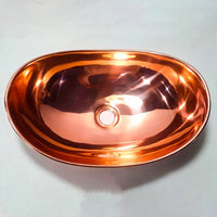 Copper Handfracted Vessel Bathroom Sink - Brassna