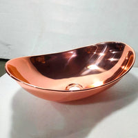 Copper Handfracted Vessel Bathroom Sink - Brassna