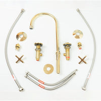 Deck Mounted 3 holes Countertop Faucet, Widespread Antique Brass Kitchen Faucet Deck Mounted 3 holes Countertop Faucet