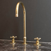 Deck Mounted 3 holes Countertop Faucet, Widespread Antique Brass Kitchen Faucet Deck Mounted 3 holes Countertop Faucet