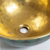 Hammered Brass And Wood Vessel Sink - Brassna