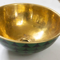 Hammered Brass And Wood Vessel Sink - Brassna
