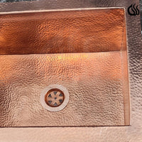 The Hammered Copper Undermount Sink, Rectangular Copper Kitchen Sink, Customizable Kitchen Sink Hammered Copper Undermount Sink