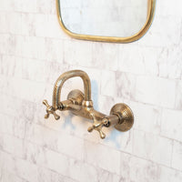 Hammered Wall Mount Oil Rubbed Brass Bath Faucet