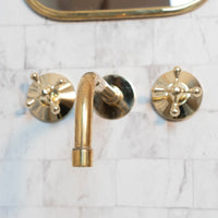 Handcrafted Antique Brass Wall Mounted Faucet, Artisan Brass Faucet For Kitchen And Bathroom Handcrafted Wall Mounted Faucet