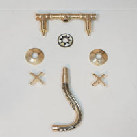 Handcrafted Cobra Wood & Brass Wall Mounted faucet, Hot and Cold wall Mount Bath Faucet Handcrafted Cobra Wood & Brass Wall Mounted faucet