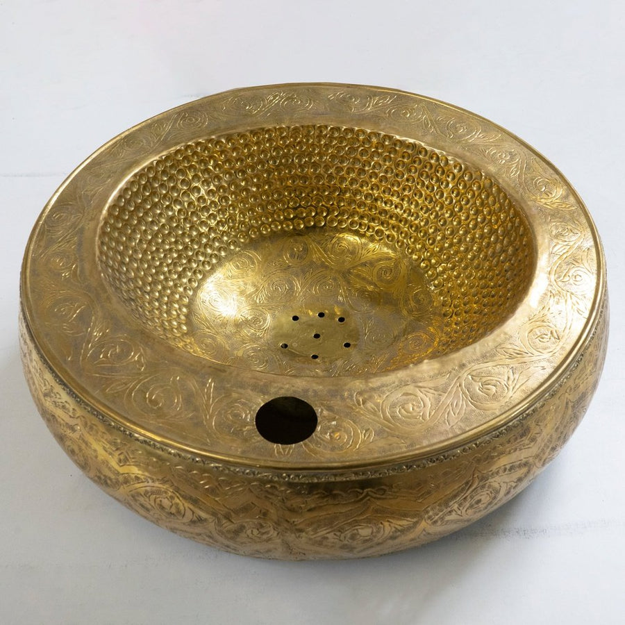 Handcrafted Engraved Oval Vessel Sink - Brassna