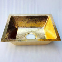 Handcrafted Unlacquered Brass Kitchen Sink, Hammered Kitchen Sink in Living Brass Finish, Bar Sink Handcrafted Hammered Unlacquered Brass Kitchen Sink