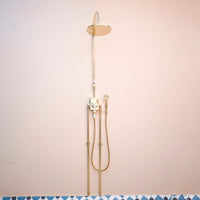 The Thermostatic Surface Mounted Shower, Handcrafted shower head with handheld Handcrafted Thermostatic Shower