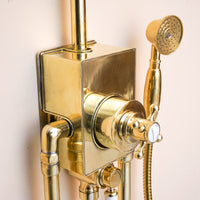The Thermostatic Surface Mounted Shower, Handcrafted shower head with handheld Handcrafted Thermostatic Shower