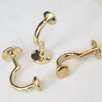 Handcrafted Unlacquered Brass Hooks For Wall - Brass Hooks For Door Entry or Bathroom Handcrafted Unlacquered Brass Hooks For Wall