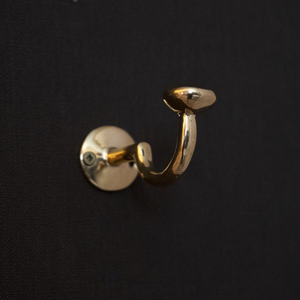 Handcrafted Unlacquered Brass Hooks For Wall - Brass Hooks For Door Entry  or Bathroom
