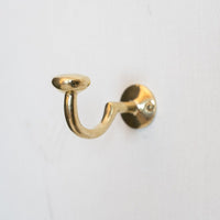 Handcrafted Unlacquered Brass Hooks For Wall - Brass Hooks For Door Entry or Bathroom Handcrafted Unlacquered Brass Hooks For Wall