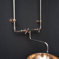 Handcrafted Wall Mounted Sink Faucet with Exposed Supply, Solid Brass Exposed Plumbing Wall Mount Sink Faucet LuxeCraft wall Faucet